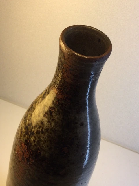 Vase Bouteille De Thierry Chantal Robert, Gres Émaillé. Soliflore. Époque Capron 4
