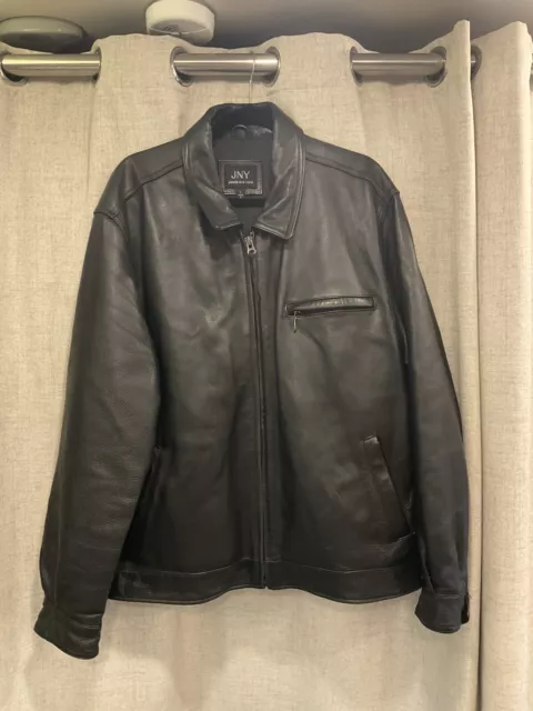 Jny Jones New York Mens Leather Jacket Size Large