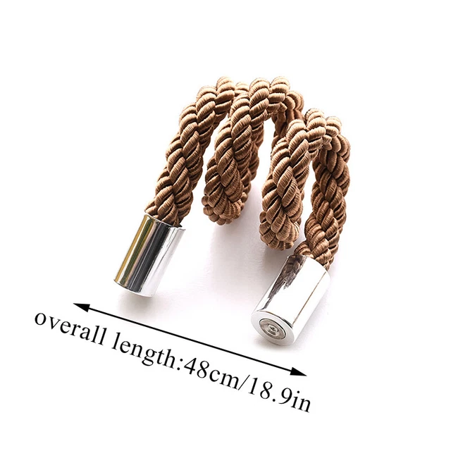 2PACK Magnetic Curtain Tiebacks Tie Backs Buckle Clips Weave Rope Holdbacks Home 2