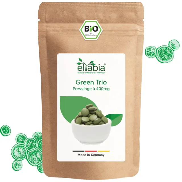 Bio Green Trio Presslinge 1250 Stk Chlorella Spirulina Gerstengras 500g Tablette