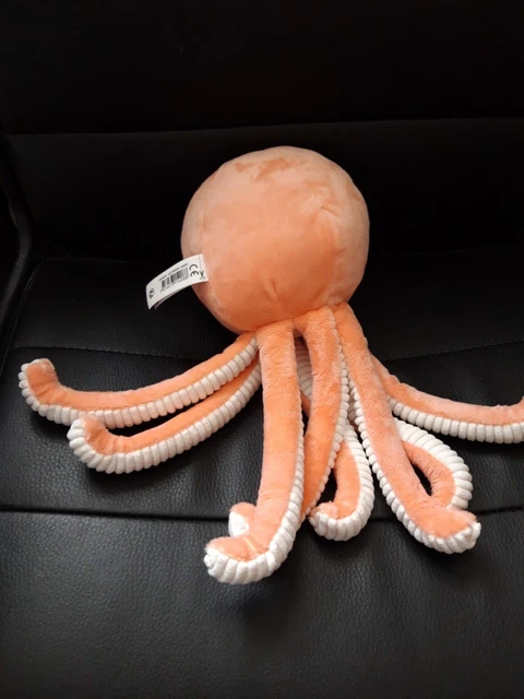 DOUDOU PELUCHE TEX PIEUVRE ROSE BLANCHE 30 Cm TBE 6