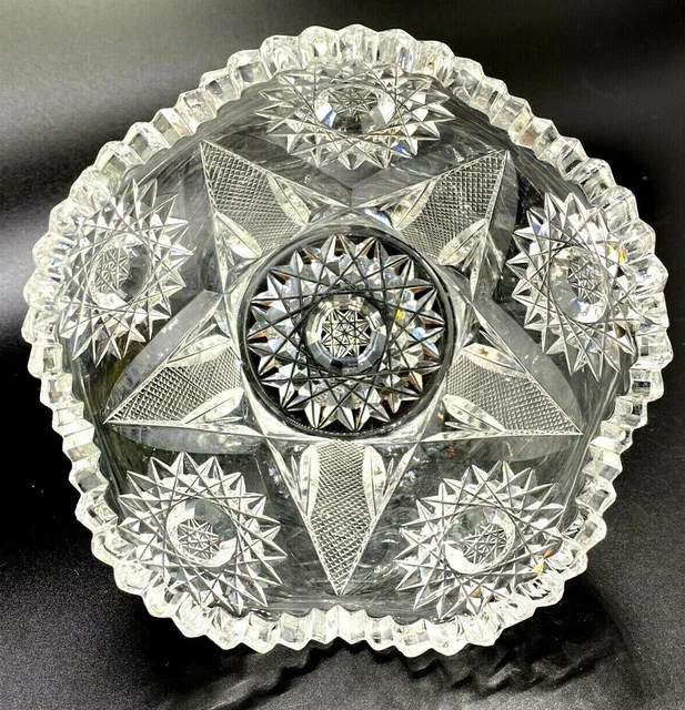 American Brilliant Period ABP Bowl Cut Glass Small Candy Nut Bowl Clear 5 inch