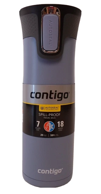 2 Contigo 20 oz Grey West Loop 2.0 AutoSeal Insulated Stainless Steel Travel Mug 3