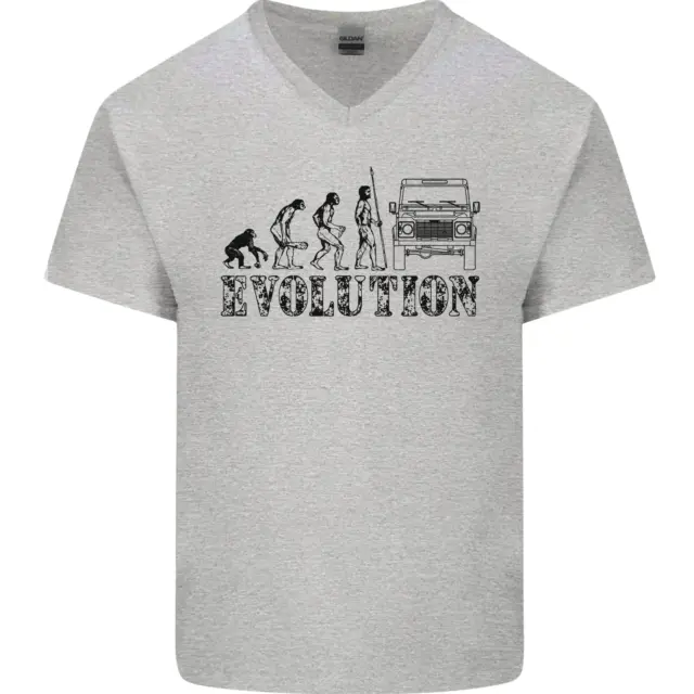 4x4 Evolution Off Roading Road Driving Mens V-Neck Cotton T-Shirt
