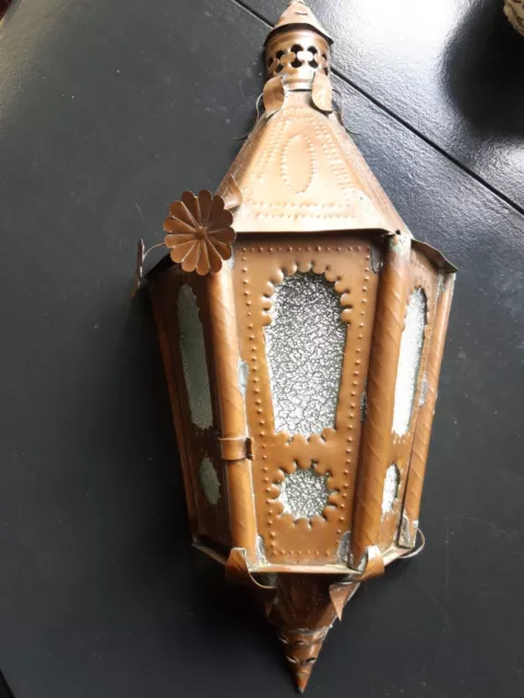 Antique copper Wall Sconce Mission arts and crafts gothic light fixture
