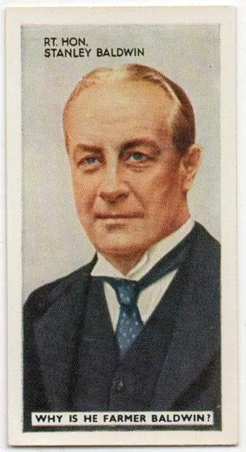 GODFREY PHILLIPS CIGARETTE CARD IN THE PUBLIC EYE 1935 No. 31. STANLEY BALDWIN