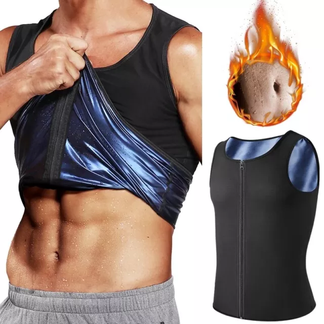 FAJAS PARA HOMBRES Reductora Men Sweat Shaper Sauna Suits Tummy Control Tops  $34.99 - PicClick AU