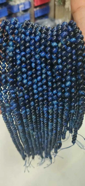 Blue Star Tiger's Eye Round 6mm Ball Smooth Gemstone Beads 14"Inch 1 Strand