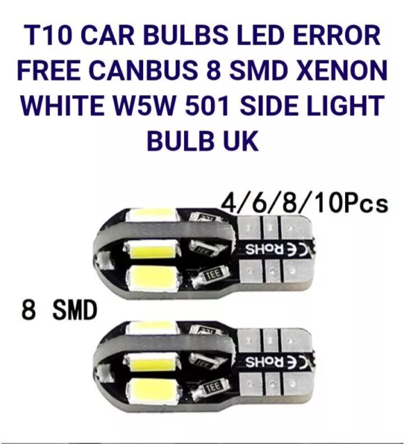 T10 501 Side Light W5W Car Bulbs Xenon LED White Led Canbus Error Free Bulb W5w 3