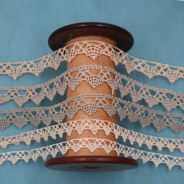 Vintage French Cotton Lace Trim - Antique Bobbin Lace Trim for DIY Projects