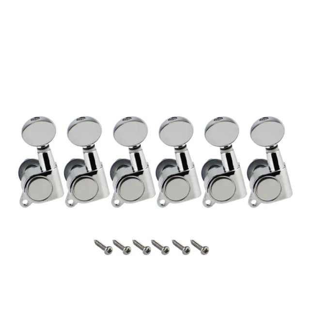 Set Left Handed Guitar Tuning Pegs Machine Head 6L Tuners Chrome Small Button