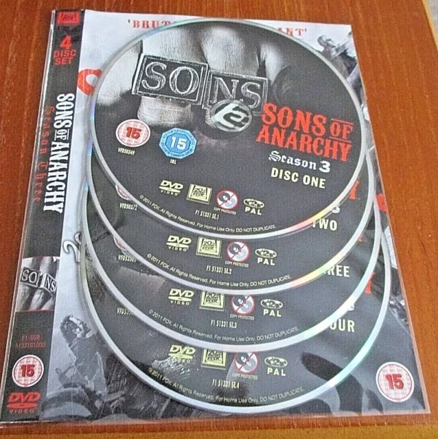 Sons of Anarchy: Complete Season 3 DVD (2011) Charlie Hunnam cert 15 4 discs