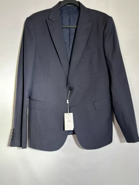 NWT Armani Collezioni Suit Jacket Sport Coat M Line Drop 8 Navy Wool 52 Italy