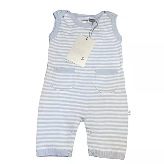 Elegant Baby Striped Short Tail Blue One Piece Outfit New Size 3-6 Months