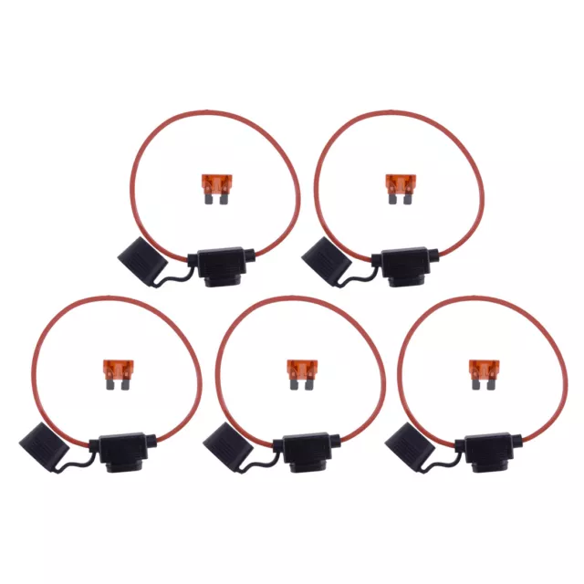 10Pack Car RV Mini Fuse Holder 16AWG Cable Wire 12V 24V 25A Waterproof Blade