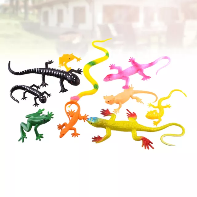 10pcs Simulation Tropical Lizards Snake Figure Model Preschool Kids Educational