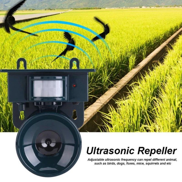 Solar Bird Repeller Ultrasonic Deterrent Motion Sensor Pest Cat Mouse Scarer