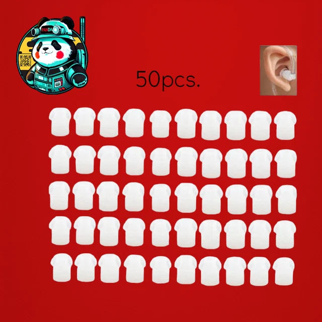 50 pack 100% Silicone Rubber Mushroom Style Ear Tips for Security Style Headsets