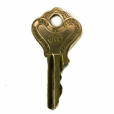 ILCO Independent Lock Co Vintage Brass Ornate Design Fitchburg Padlock Key