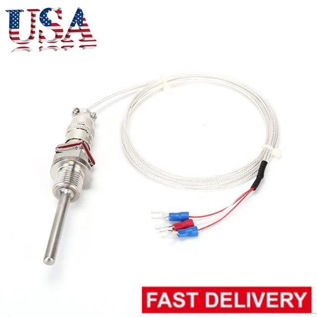 RTD PT100 TEMPERATURE Sensor Probe L 5cm 1/2" NPT Thread w