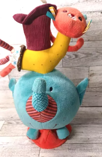 Lilliputiens Plush Blue Albert the Elephant Infant Baby Cat Rabbit suction