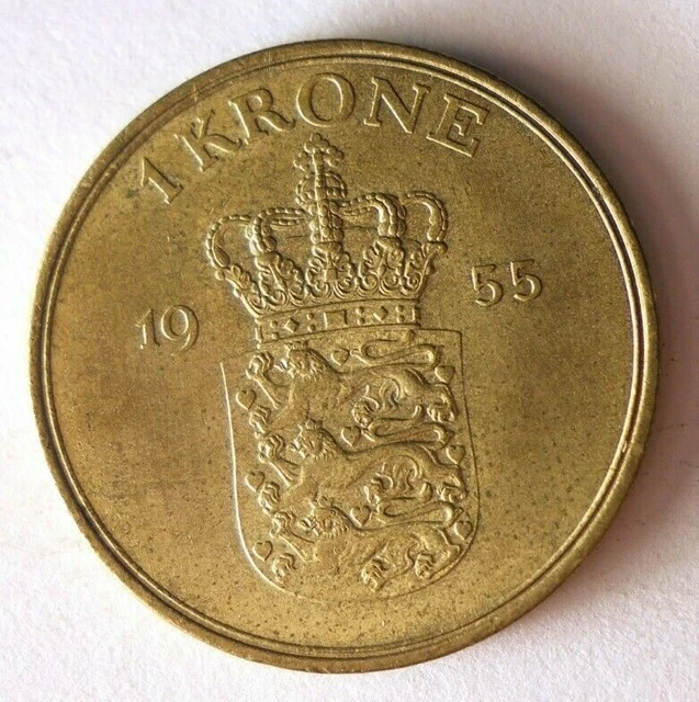 1955 DENMARK KRONER - HIGH GRADE AU - Excellent Coin - Premium Vintage Bin #4