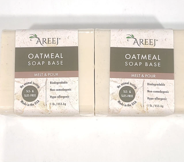 Base de jabón de avena Areej - estilo derretir y verter - hipoalergénico, 2 libras