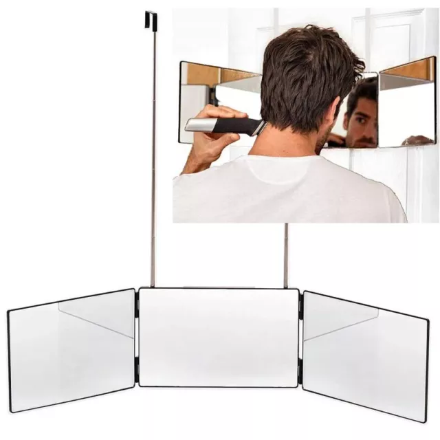 360° Spiegel Barber mit verstellbaren Höhenhaltern 3 Way Trifold Make-up Mirror