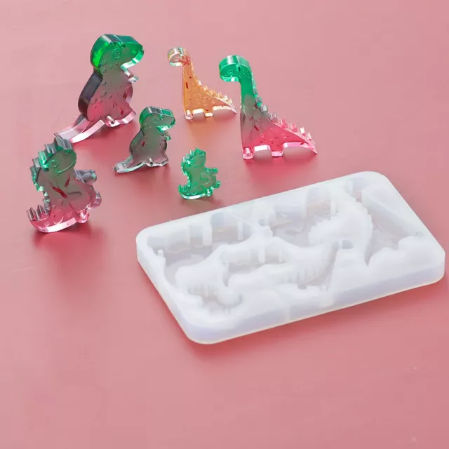 Nette Dinosaurier Silikon Form DIY Cast Epoxy Anhänger Ohrringe Schmuck Harz Han