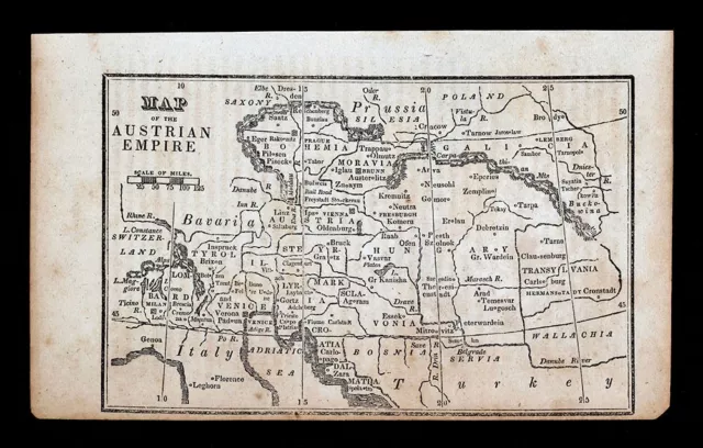 1830 Nathan Hale Map Austrian Empire Hungary Bohemia Vienna Croatia Italy Prague