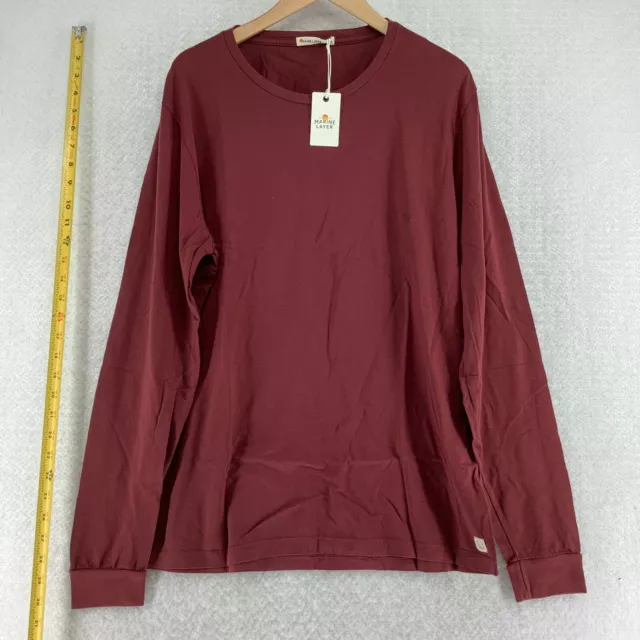 Marine Layer Mens Maroon Crew Neck Long Sleeve Pullover T Shirt Size Medium