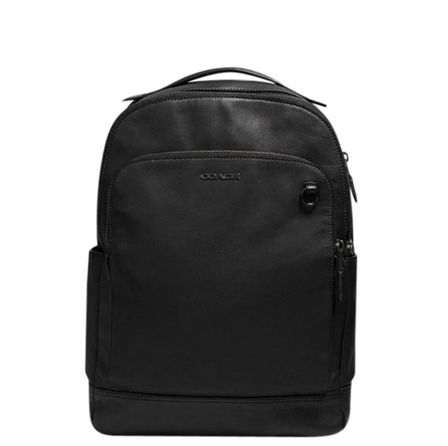 New Coach Graham Men's Black Leather Backpack