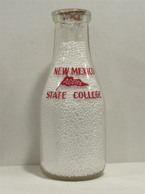 TRPQ Milk Bottle New Mexico State College Dairy Las Cruces NH Aggies University TRPQ Milk Bottle New Mexico State College Dairy Las Cruces NH Aggies University