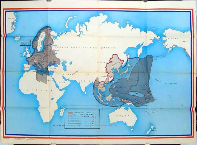 WORLD WAR II MAP JAPAN / Newsmap for the Armed Forces V.E Day + 7 Weeks 184th