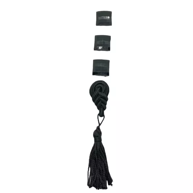 Button Covers Set of four with tassel ART deco black squares tassel vintage chic