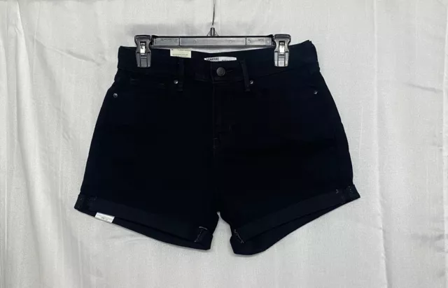 Levi Strauss Women's Mid-Rise 5in Comfort/Strech Black Denim Shorts Sizes 2-16