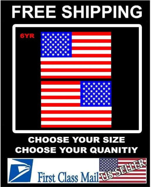 RIGHT & LEFT American Flag USA mirrored Vinyl Decals Boat truck car/sticker 3m