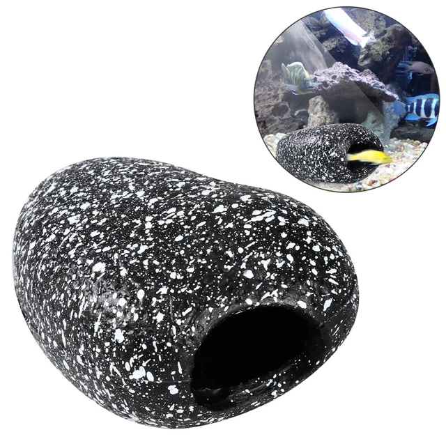 Weenwill Decorazione per Acquario,Grotta Nascosta per Acquario,Paesaggio Sottomarino,Accessori Acquario,Decorazione per Acquario con Vista sulle Montagne,per Pesci e Gamberetti