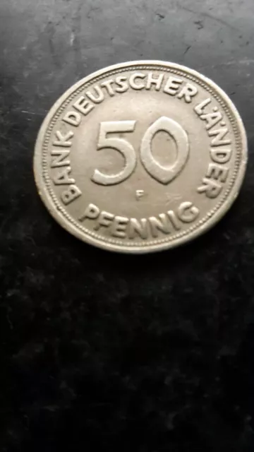 50 Pfennig Bank deutscher Länder 1949 F