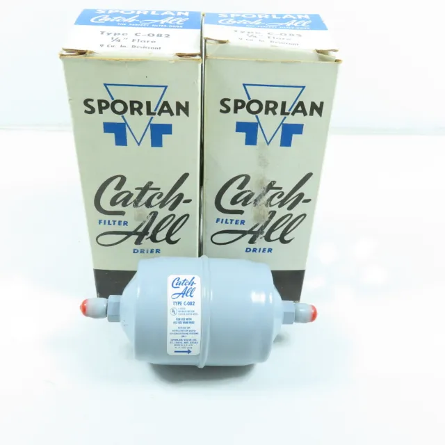 Sporlan C-082 Catch-All Filter Drier 1/4" Flare Lot of 2