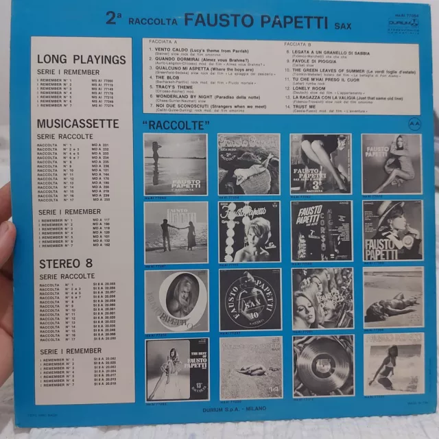 Fausto Papetti–Sax Alto 2a Raccolta LP M/VG++ Nude Italy 1973 Jazz Music Vinyl 2