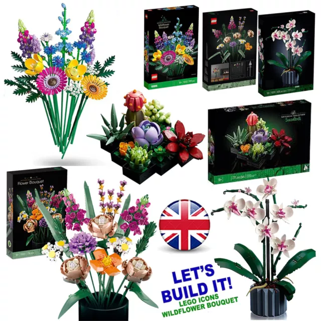 Wildflower Bouquet Set, Artificial Flowers with Poppies 10313 Icons DIY Gifts UK
