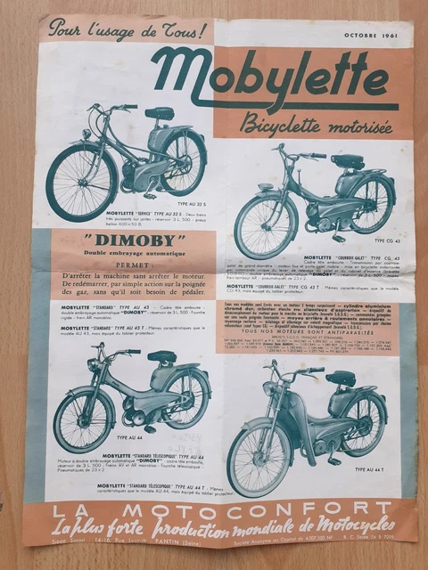 Catalogue motobecane dans publicités papier de motocyclette, scooter et vélo de collection