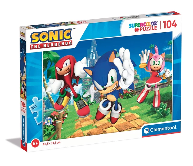CLEMENTONI - 27256 - Supercolor Puzzle - Sonic - 104 Pezzi - Puzzle ...