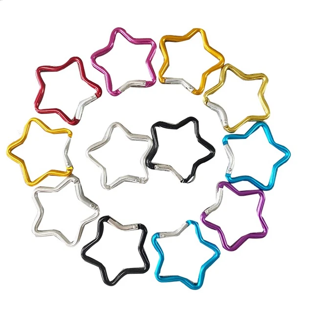 10Pcs Aluminum Carabiner Travel Accessories Five-Pointed Star P7U1