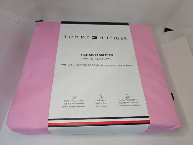 Tommy Hilfiger Twin Sheet Set Signature Pink Bedding