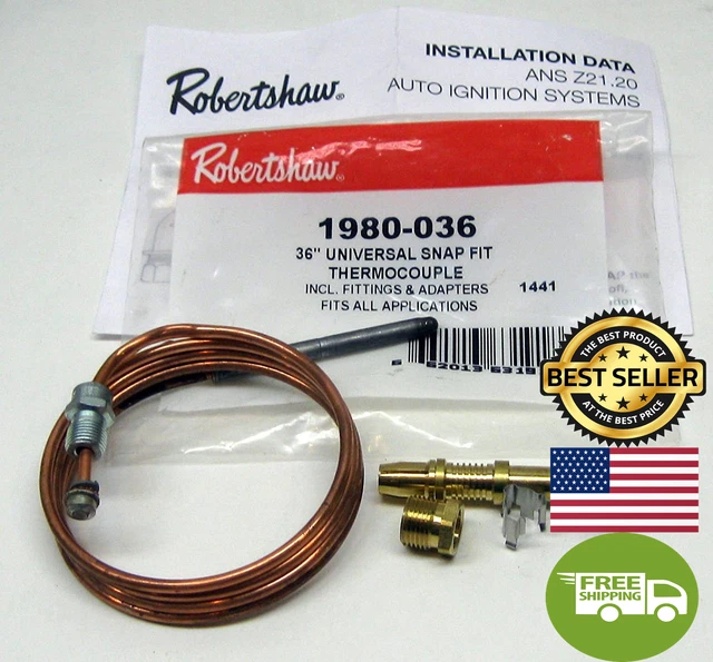 Robertshaw Gas Furnace Pilot Light Thermocouple 1980-036
