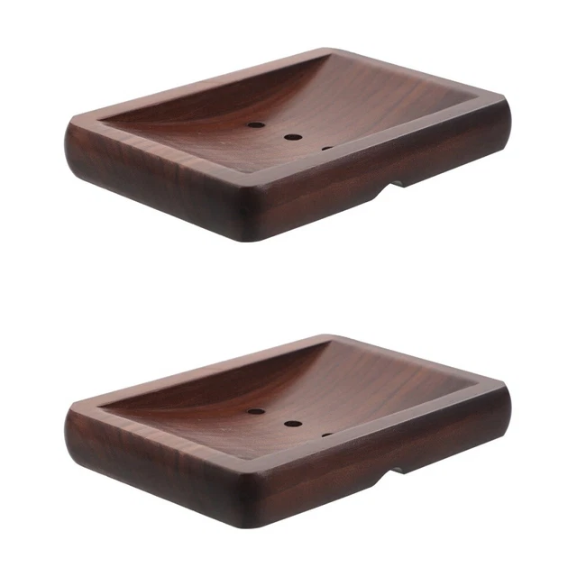 2 Plateaux Salle De Bain Huiguli En Silicone 20.5x10.5cm - Rangement Décoratif Noir Marbré