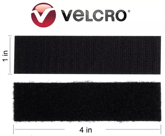 2 Wide VELCRO Brand Hook Side Only HIGH TACK Self Adhesive Black Strip- 1  YARD