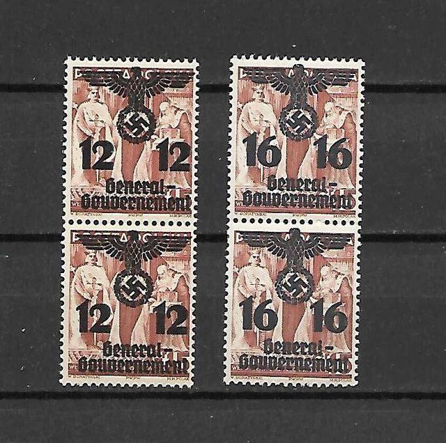 Generalgouvernement 33 + 34 postfrisch, senkrechtes Paar